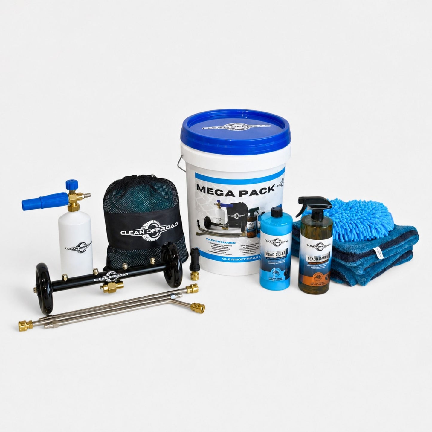Mega Pack 4wd cleaning bucket to clean and protect from rust including underbody cleaner