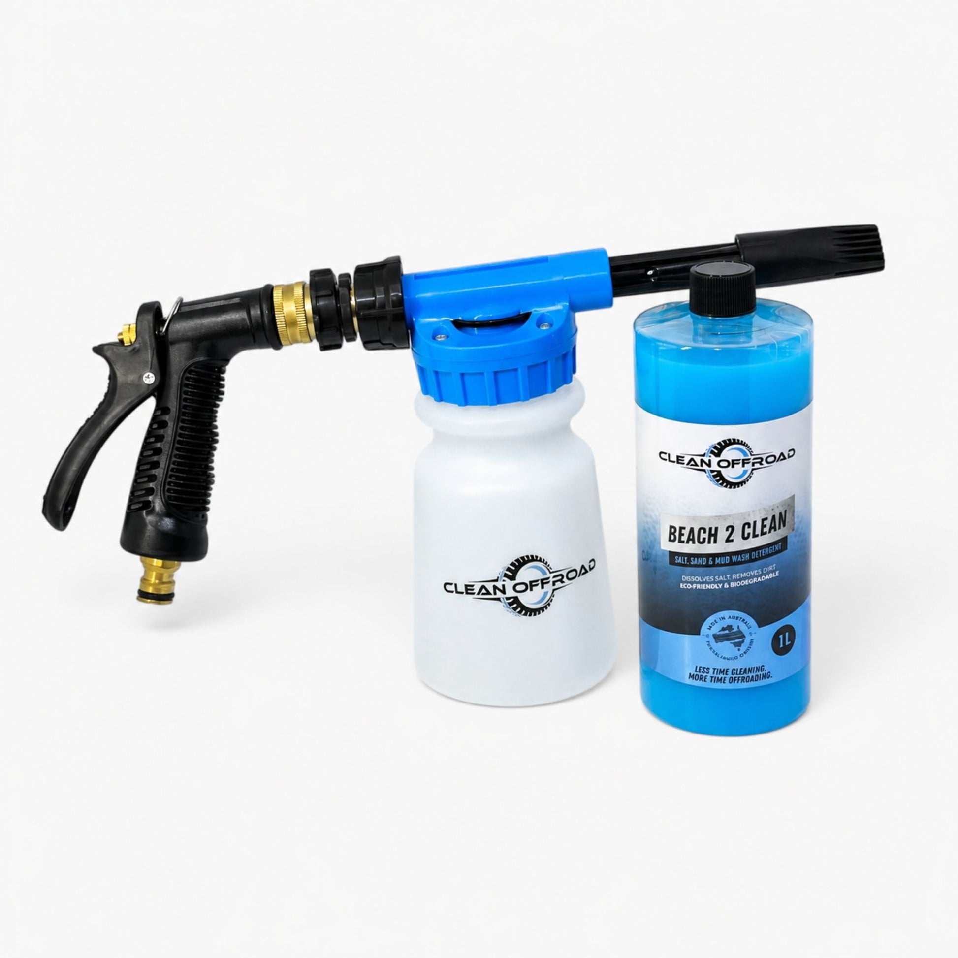 Foam Gun and Beach 2 Clean combo for fast 4WD, caravan, and boat washing
