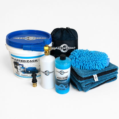 4wd cleaning starter pack with salt wash foam cannon and drying towel