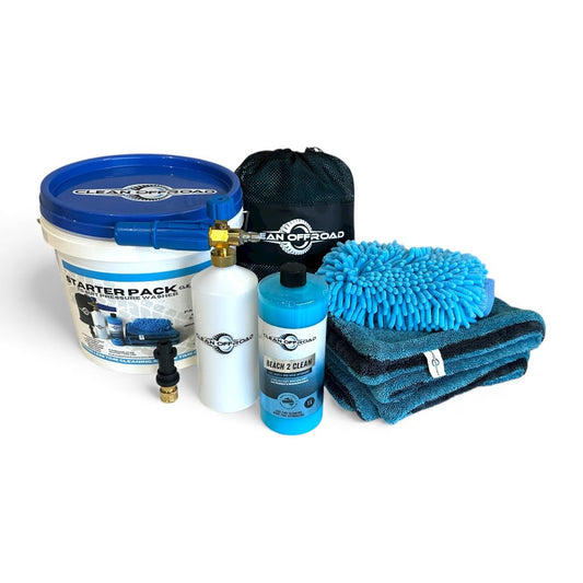 4wd cleaning starter pack with salt wash foam cannon and drying towel